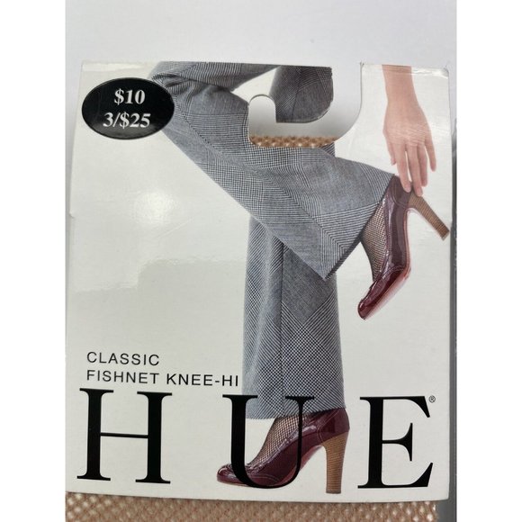 Hue Knee Socks, Cream/Tan, Black Nude Shades One Size Fits All, New - Picture 5 of 7